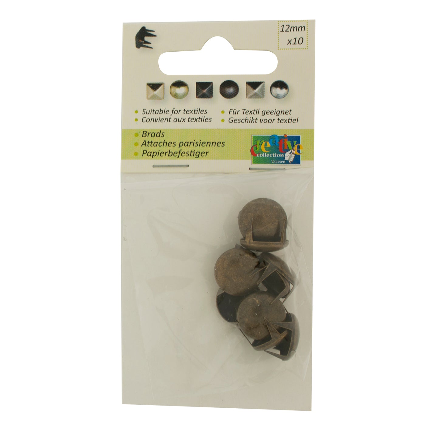 Vaessen creative • Ohrstecker rund 12mm 10 Stück Bronze