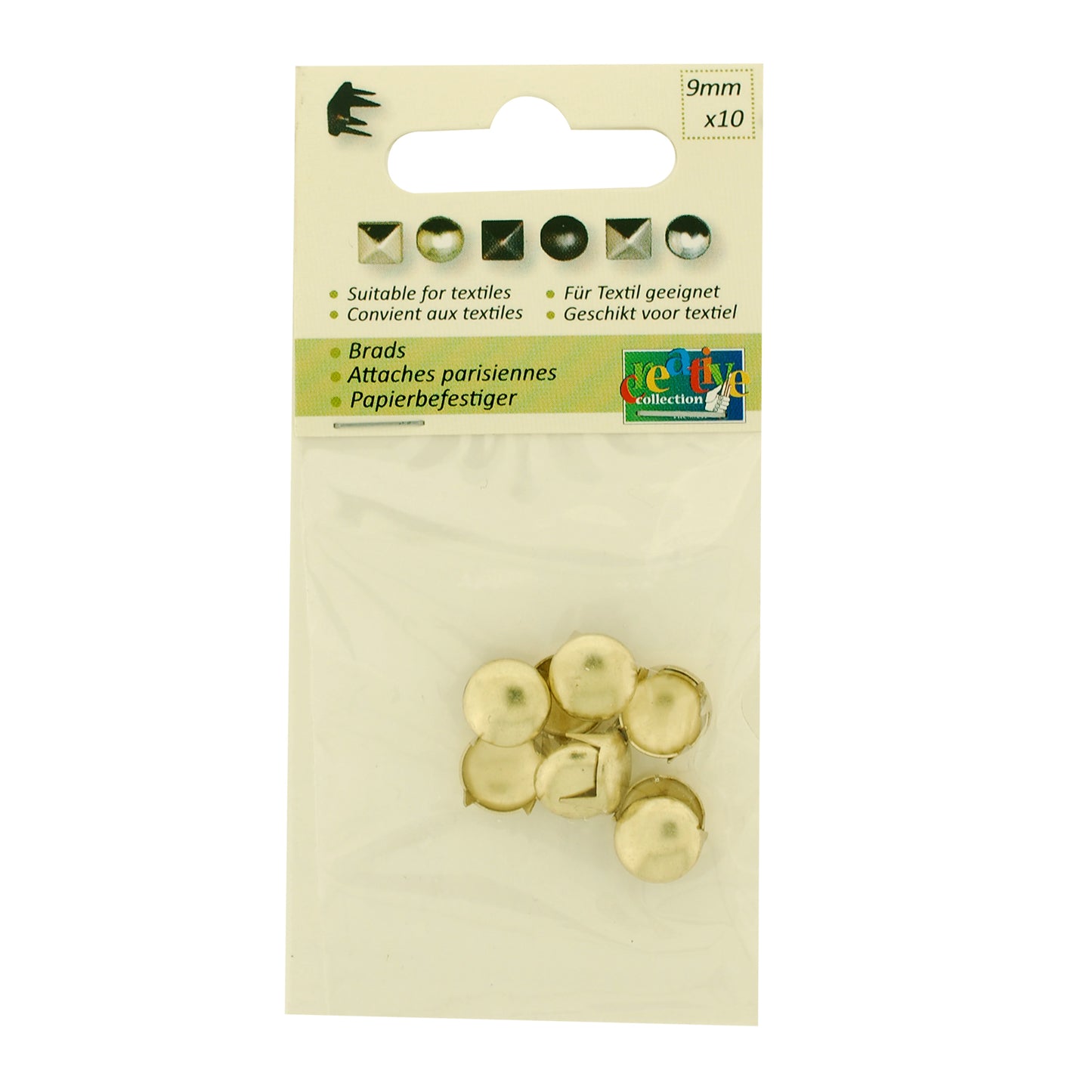 Vaessen creative • Ohrstecker rund 9 mm 10 Stück Gold