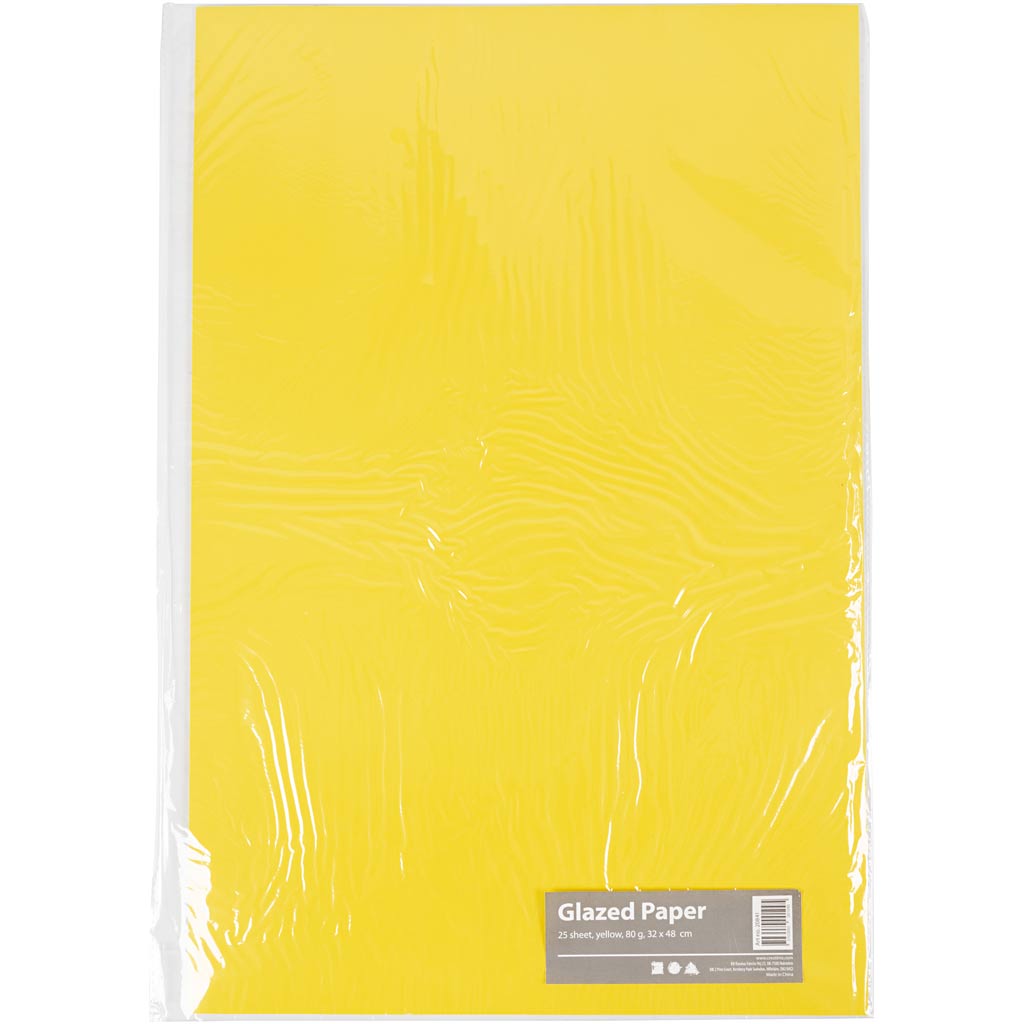 Creativ Company Glanzpapier, Blatt 32x48 cm, 80 gr, gelb, 25 Blatt 1 Karton