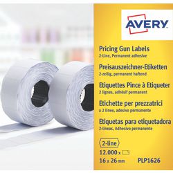 Etiketten plp1626 avery 2 Zeilen 26x16mm weiß 10 Rollen