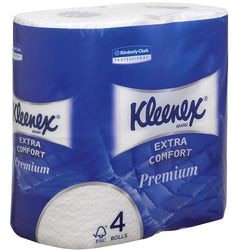 Kleenex Toilettenpapier 4-lagig extra Komfort 4 Rollen 160 Blatt pro Rolle