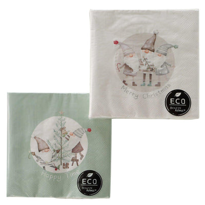 Boltze Home Servietten Willi 33cm Recyclingpapier hellgrau weiß 2-fach sortiert