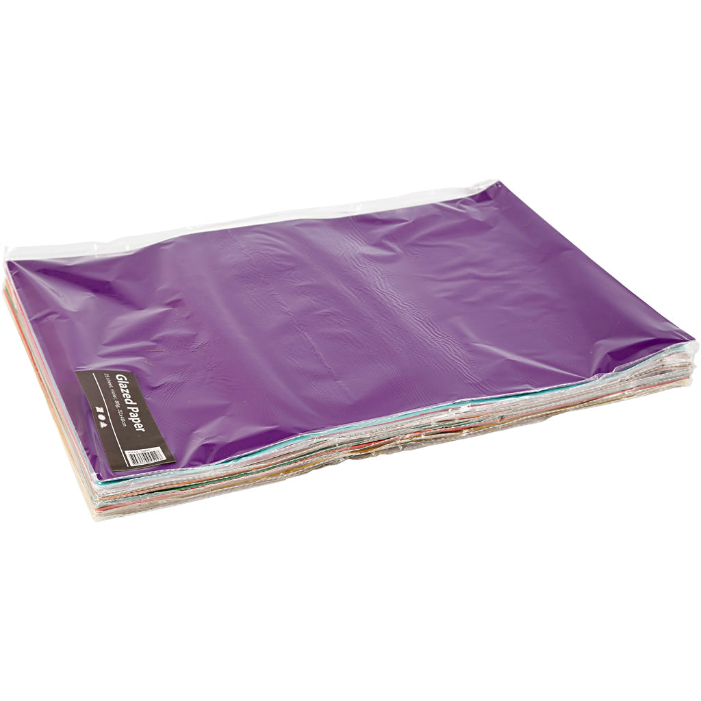 Creativ Company Glanzpapier, Blatt 32x48 cm, 80 gr, verschiedene Farben, 11x25 Blatt 1 Karton