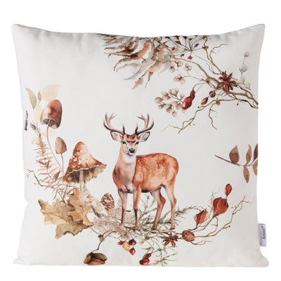 Boltze Home Kissen Hirsch Gerd Polyester grün hellbraun weiß 45x45cm