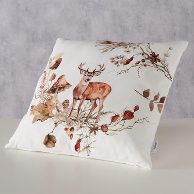Boltze Home Kissen Hirsch Gerd Polyester grün hellbraun weiß 45x45cm