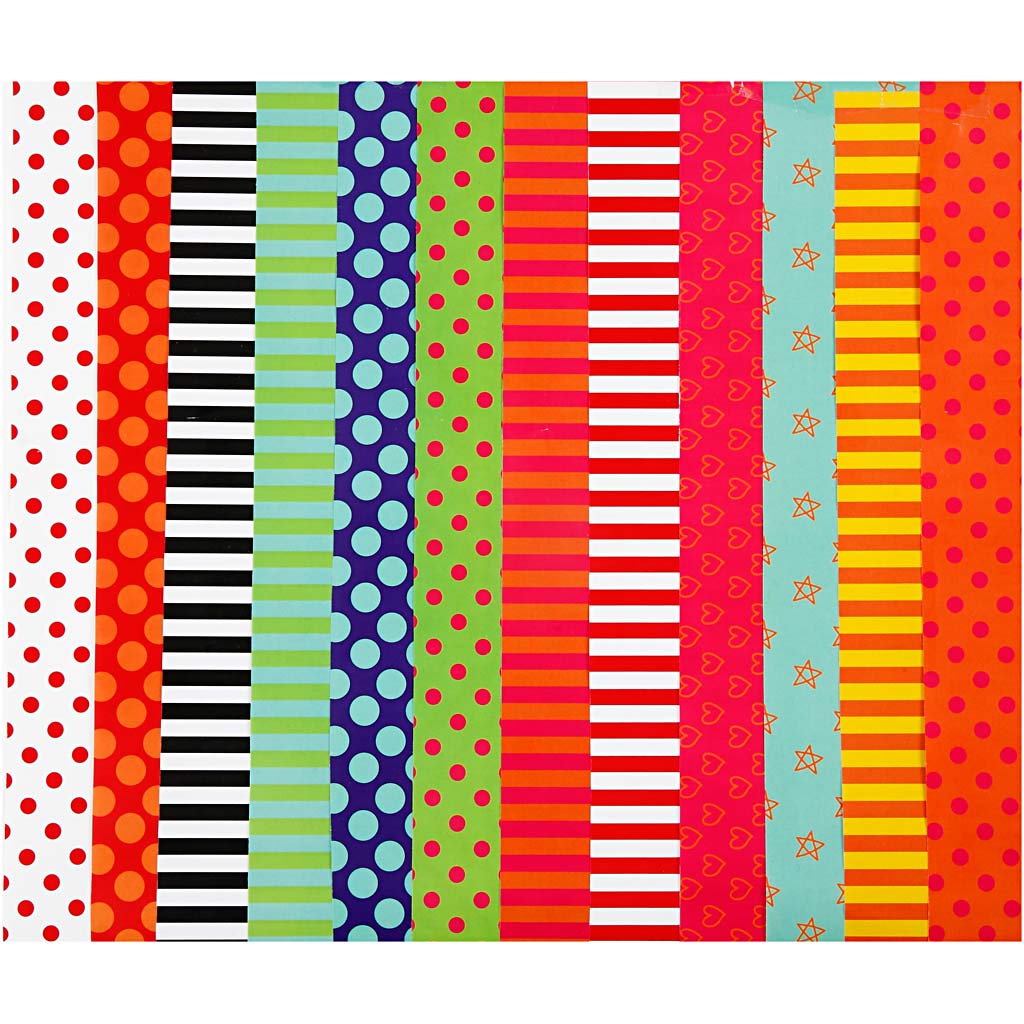 Hochglanzpapier der Firma Creativ, bedruckt, Blatt 24x32 cm, 80 g, verschiedene Farben, 50 Blatt, 1 Karton