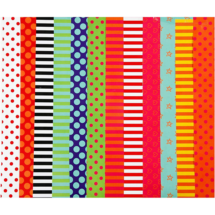 Hochglanzpapier der Firma Creativ, bedruckt, Blatt 24x32 cm, 80 g, verschiedene Farben, 50 Blatt, 1 Karton