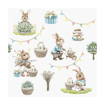 Creativ Company Servietten, Osterhase, Größe 33 x 33 cm, 20 Stück, 1 Box