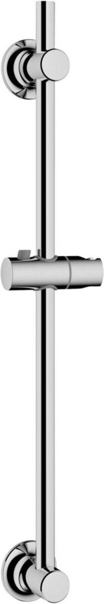 Wenko Duschstange Edelstahl Chrom, Länge 70cm, Durchmesser 22mm, mit Brausekopfhalter und 2 Wandhalterungen - Schiebestange Chrom - Montage ohne Bohren