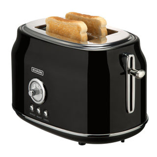 Bourgini Toaster Retro Toaster Schwarz