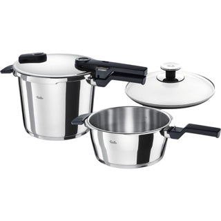 Fissler Vitaquick Schnellkochtopf-Set inkl. 6-l-Pfanne, 4,5-l-Pfanne und Glasdeckel