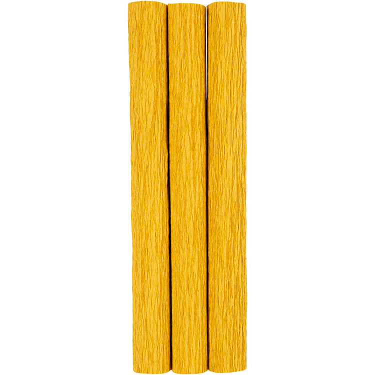 Creativ Company Krepppapier, Blatt 25 x 60 cm, Kreppverhältnis: 180 %, 105 g, Curry, 3 Blatt 1 Karton