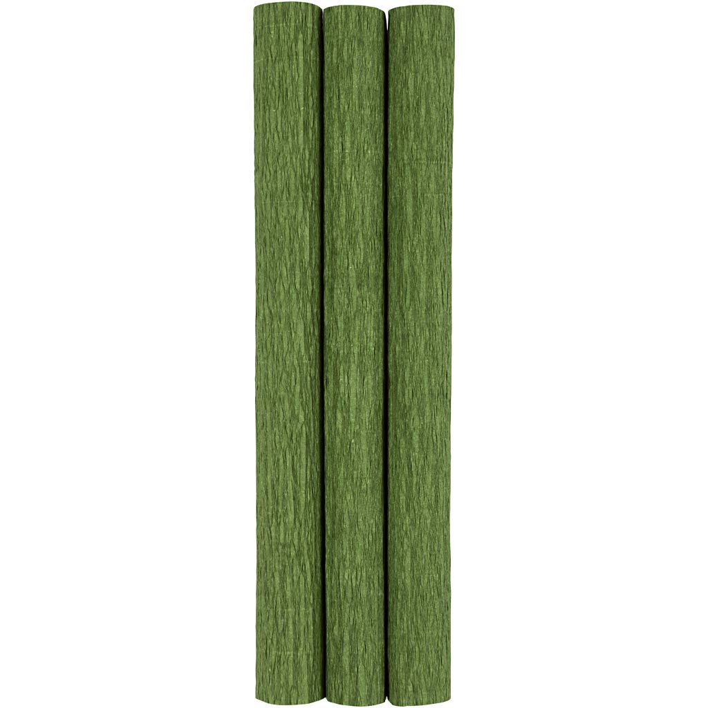 Creativ Company Krepppapier, Blatt 25 x 60 cm, Kreppverhältnis: 180 %, 105 g, Limettengrün, 3 Blatt 1 Karton