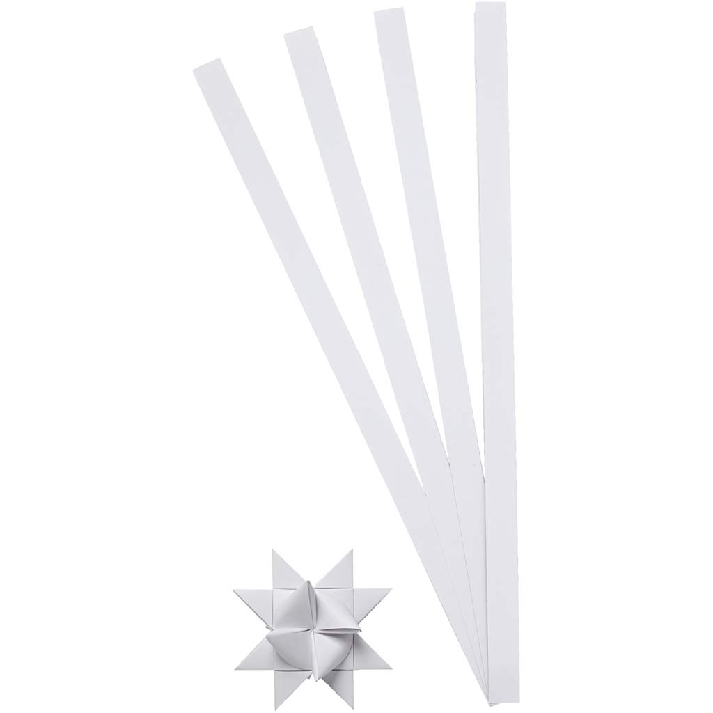 Creativ Company Flechtstreifen, L: 45 cm, B: 10 mm, T 4,5 cm, weiß, 100 Streifen 1 Box