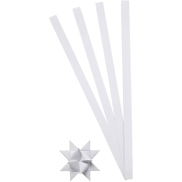 Creativ Company Flechtstreifen, L: 45 cm, B: 10 mm, T 4,5 cm, weiß, 100 Streifen 1 Box