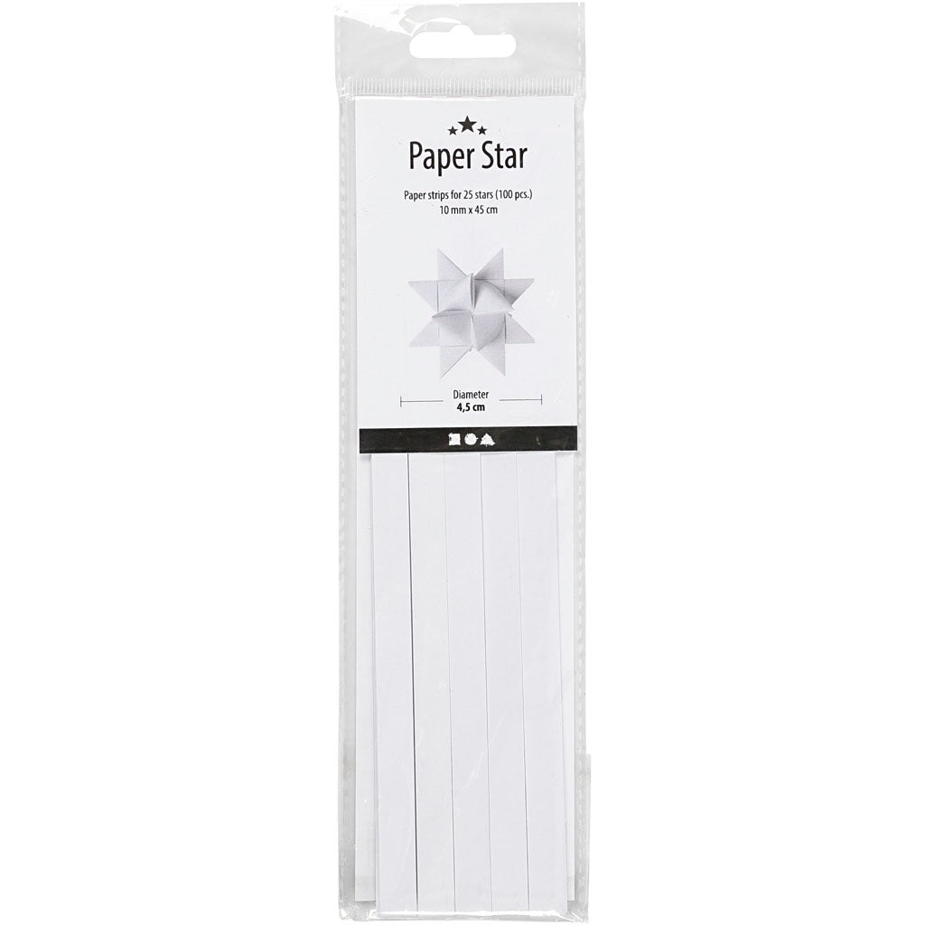 Creativ Company Flechtstreifen, L: 45 cm, B: 10 mm, T 4,5 cm, weiß, 100 Streifen 1 Box