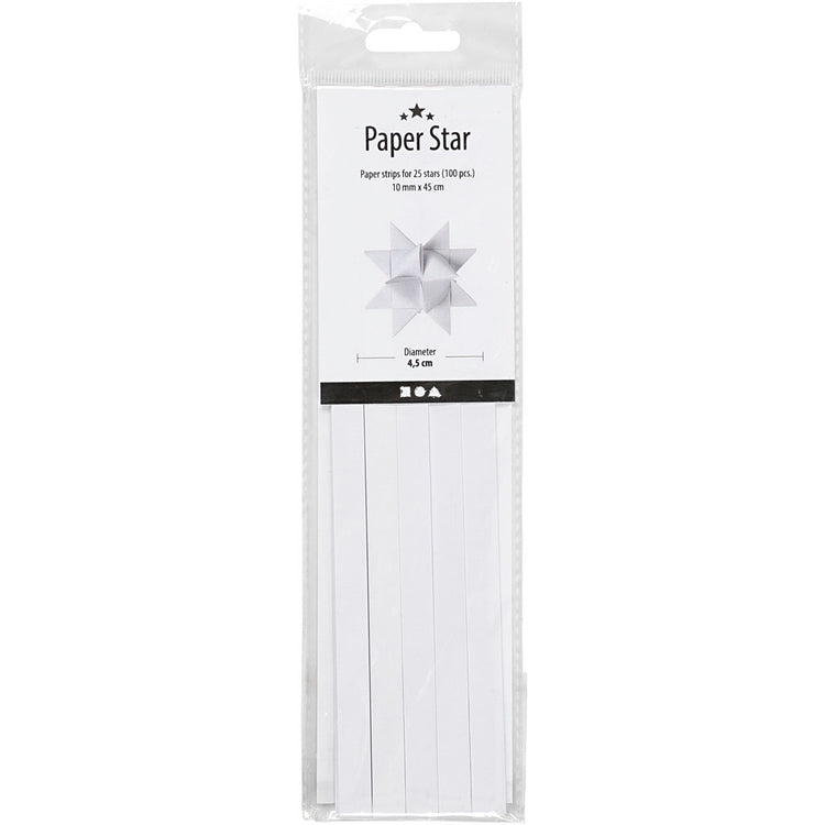 Creativ Company Flechtstreifen, L: 45 cm, B: 10 mm, T 4,5 cm, weiß, 100 Streifen 1 Box