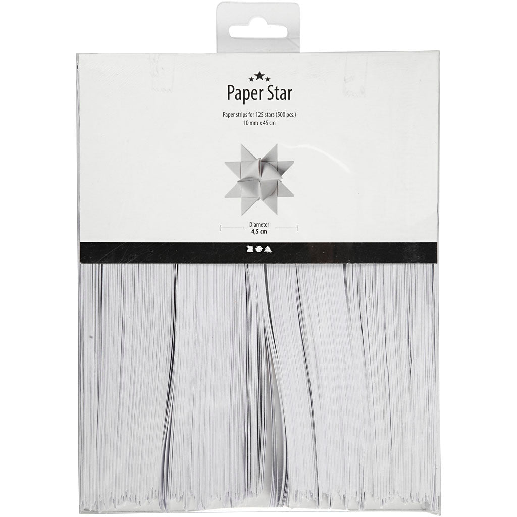 Creativ Company Flechtstreifen, L: 45 cm, B: 10 mm, T 4,5 cm, weiß, 500 Streifen 1 Box