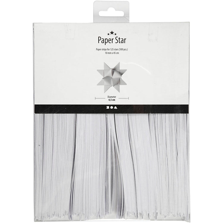 Creativ Company Flechtstreifen, L: 45 cm, B: 10 mm, T 4,5 cm, weiß, 500 Streifen 1 Box