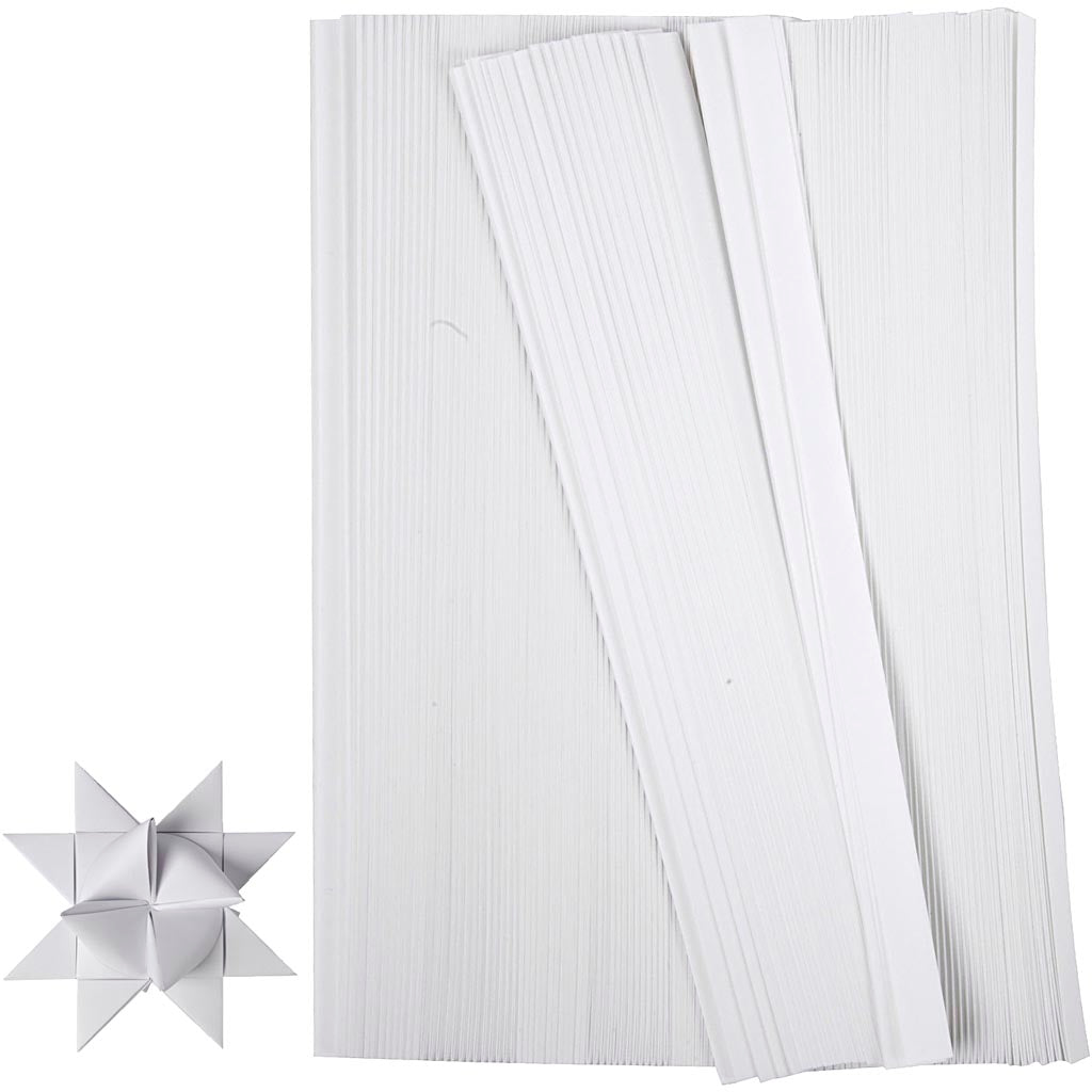 Creativ Company Flechtstreifen, L: 45 cm, B: 10 mm, T 4,5 cm, weiß, 500 Streifen 1 Box