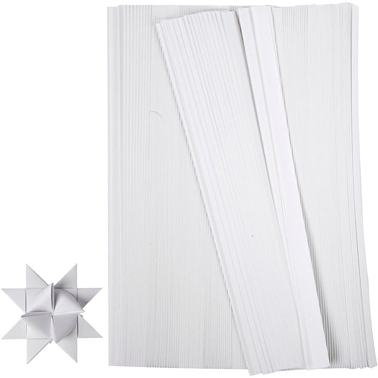 Creativ Company Flechtstreifen, L: 45 cm, B: 10 mm, T 4,5 cm, weiß, 500 Streifen 1 Box