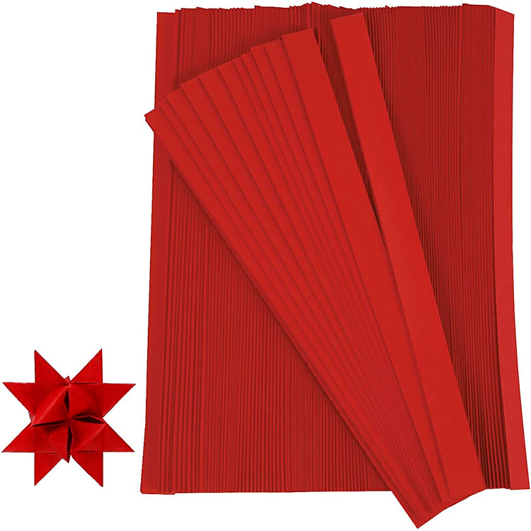 Creativ Company Braid Strips, L: 45 cm, d 4,5 cm, B: 10 mm, rot, 500 Streifen 1 Box