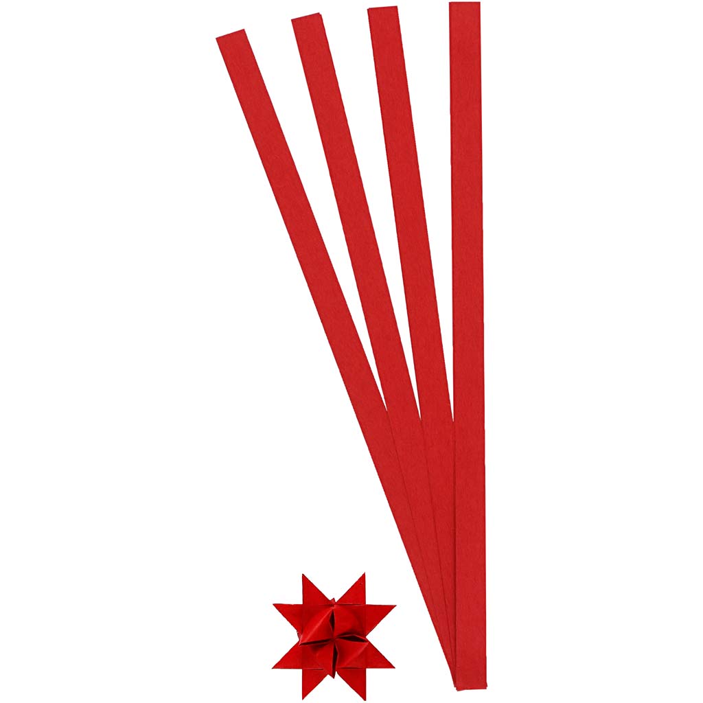 Creativ Company Flechtstreifen, L: 45 cm, B: 10 mm, T 4,5 cm, rot, 100 Streifen 1 Box