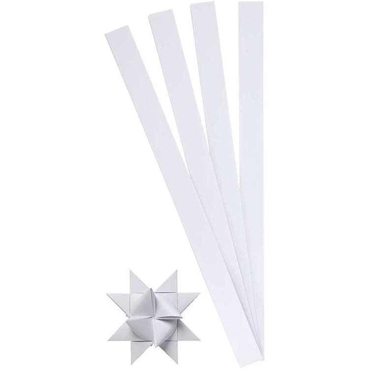 Creativ Company Flechtstreifen, L: 45 cm, T 6,5 cm, B: 15 mm, weiß, 100 Streifen 1 Box