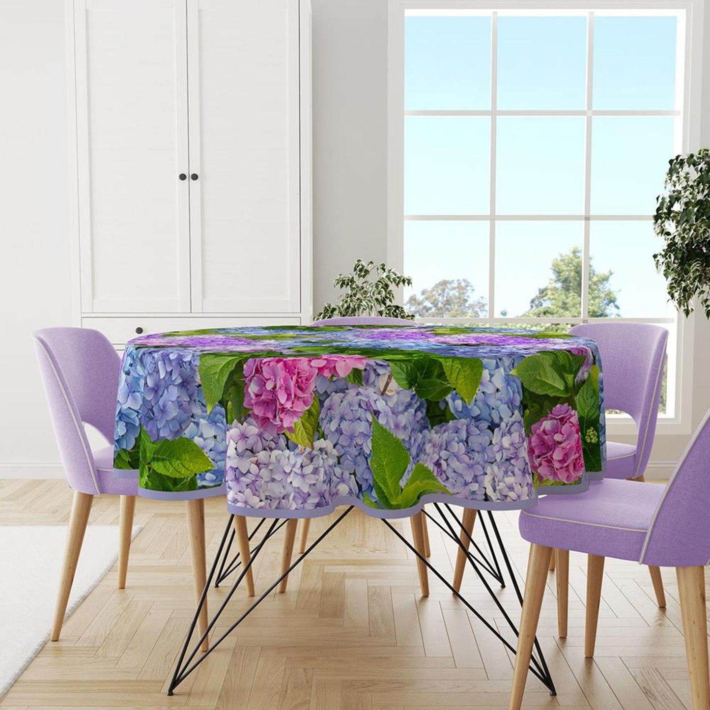 Wicotex Tischdecke rund um Hortensien 160cm