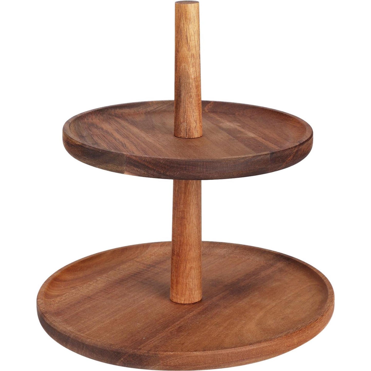 Excellent Houseware Etagere aus 2-lagigem Akazienholz ø22xh23cm