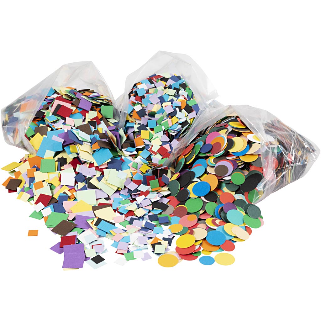 Creativ Company Kartonmosaik, Größe 10+15+20 mm, ca. 80000 Stück, verschiedene Farben, 8x180 g 1 Karton