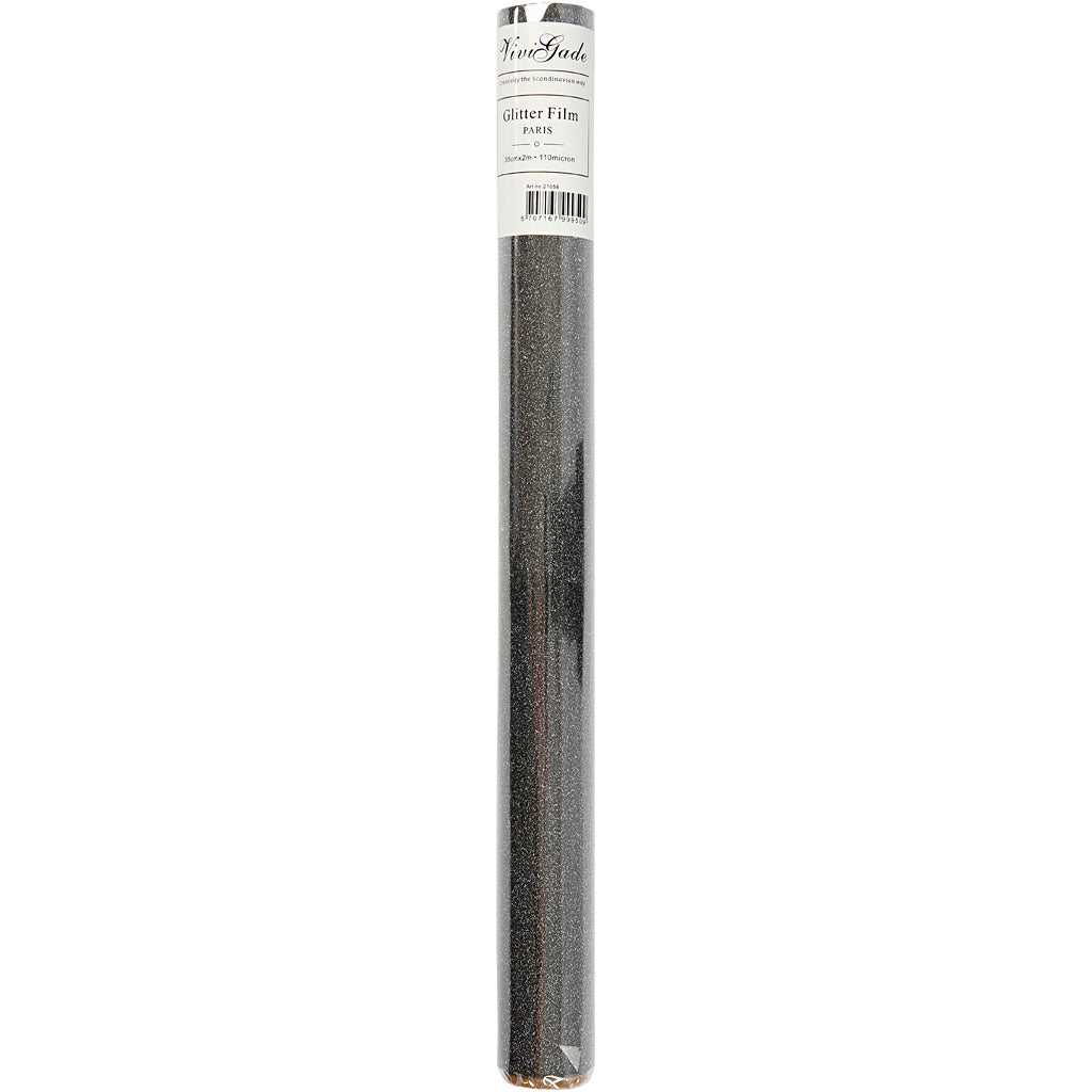 Vivi Gade Glitzerfolie, B: 35 cm, Stärke 110 my, schwarz, 2 m 1 Rolle