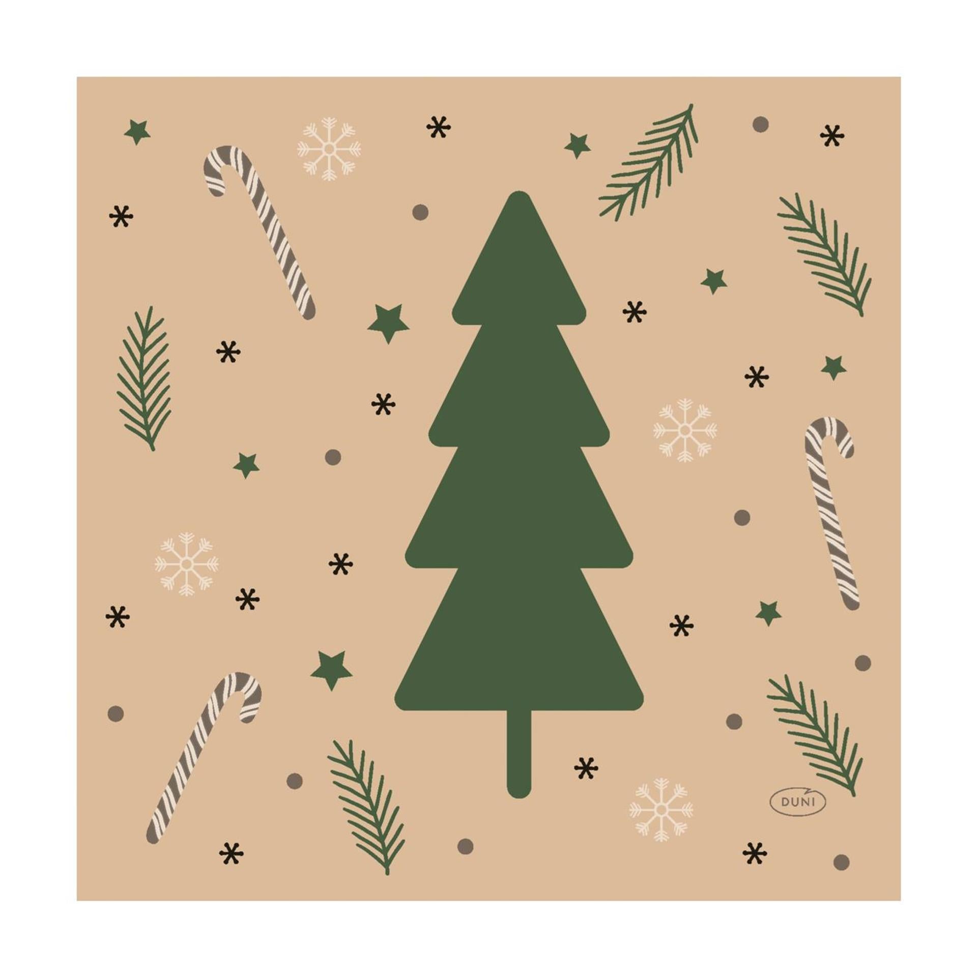 Duni Servietten Natur Weihnachten 33x33cm