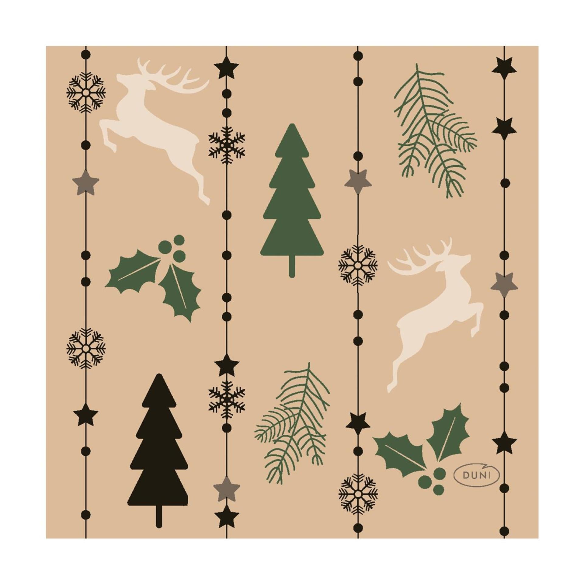 Duni Servietten Natur Weihnachten 24x24cm