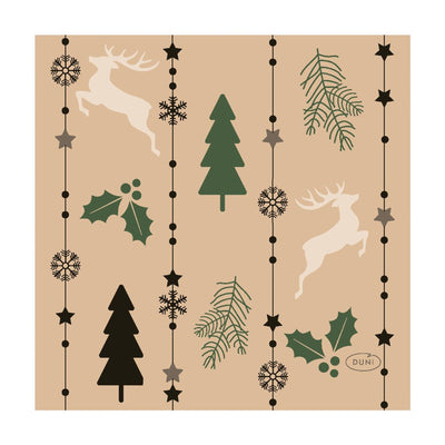 Duni Servietten Natur Weihnachten 24x24cm
