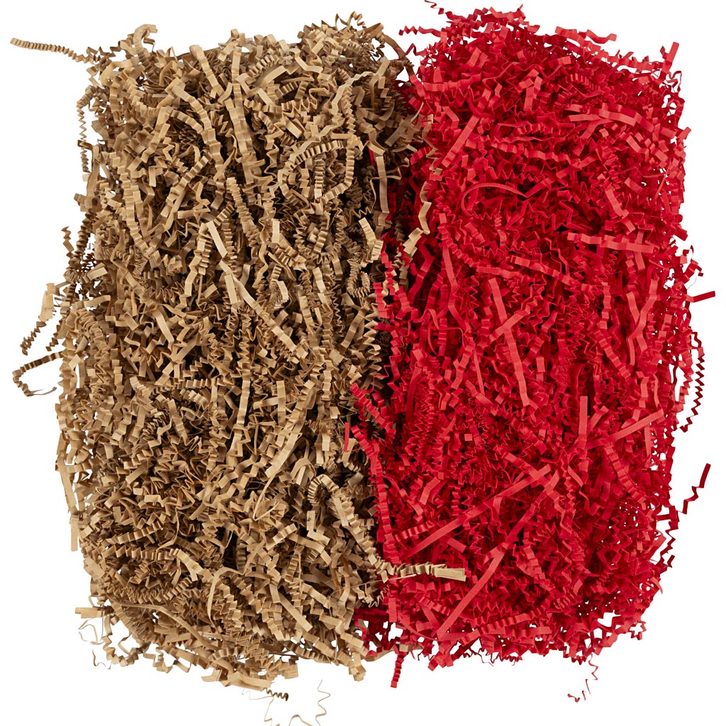 Creativ Company Knisterpapier, L: 25-30 cm, B: 3 mm, braun, rot, 2x50 g 1 Box