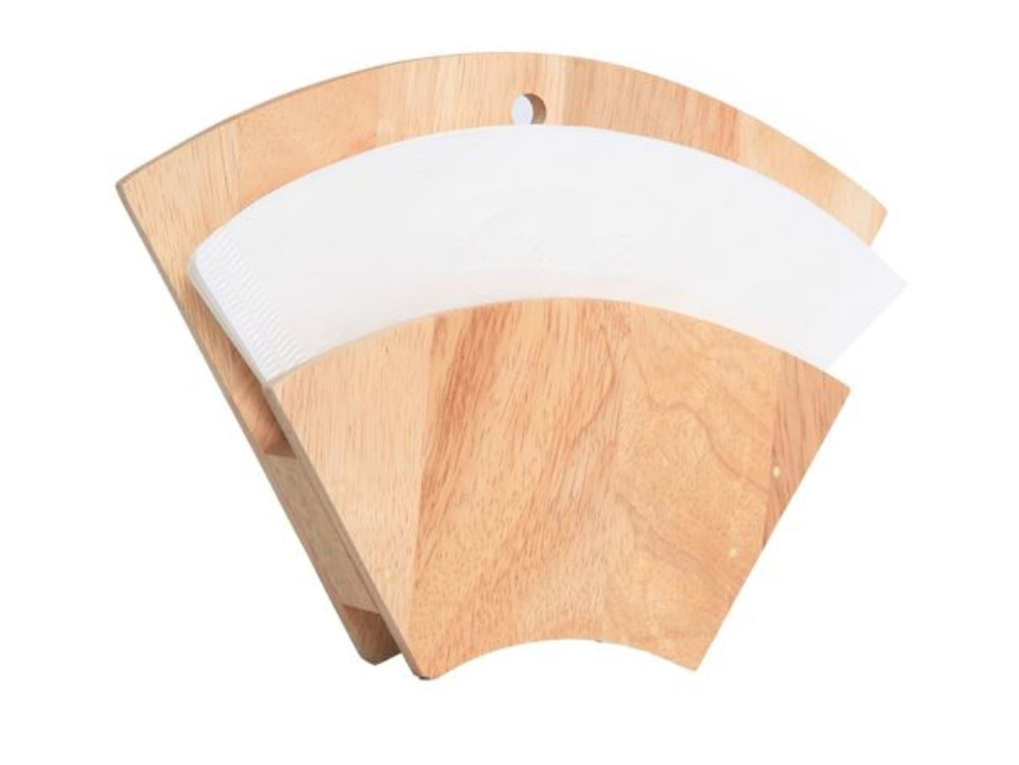 Gemütlicher, trendiger, gemütlicher, trendiger Kaffeefilterhalter aus Holz