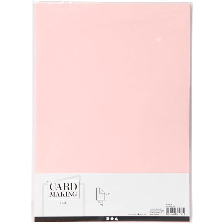 Creativ Firmenkarton, A4, Blatt 210x297 mm, 210 g, hellrosa, 10 Blatt 1 Karton