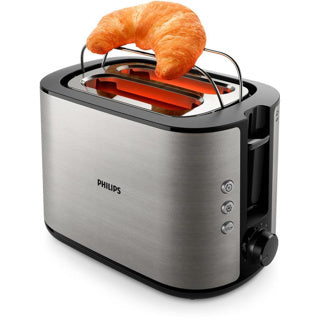 Philips Toaster HD2650 90 Viva Edelstahl schwarz