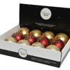Decoris Weihnachtskugeln Mix 12 Stück Perlgold Rot