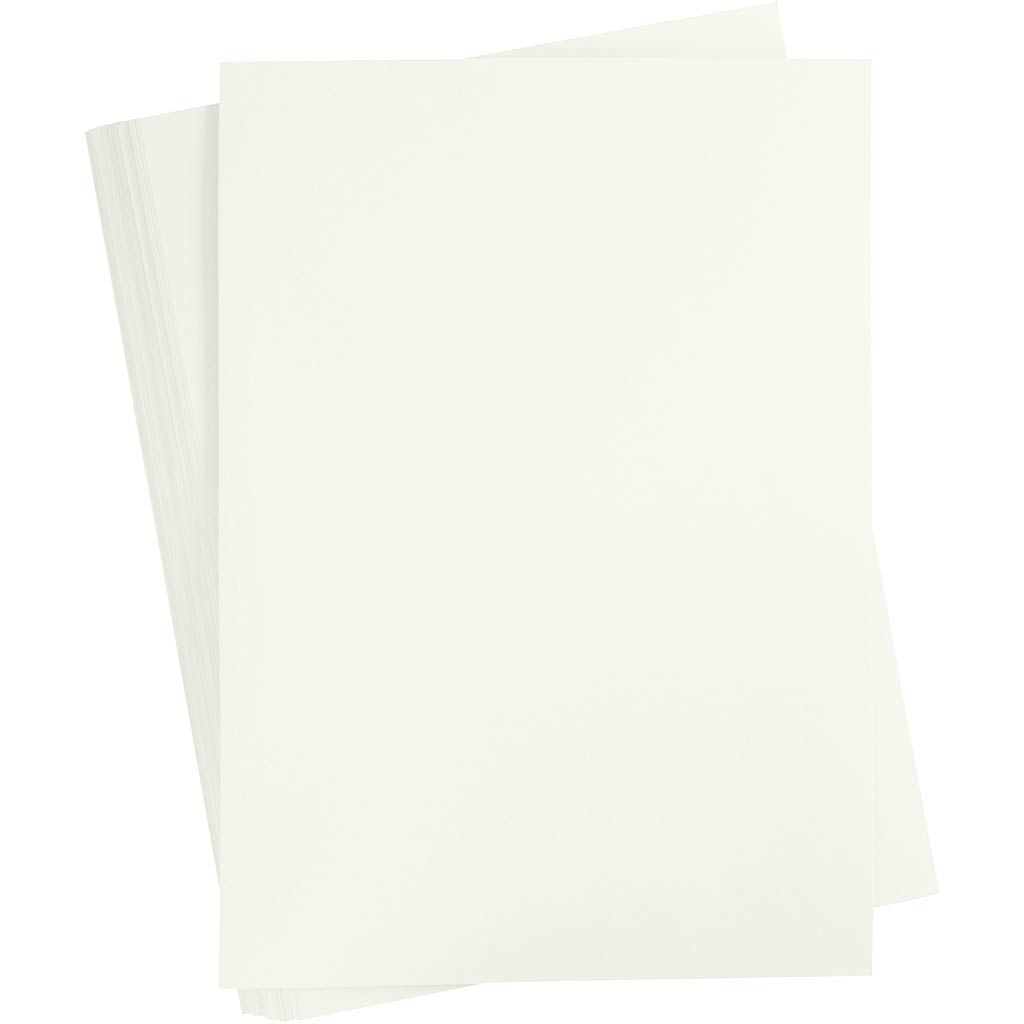 Creativ Company farbiger Karton, A2, Blatt 420 x 594 mm, 180 g, gebrochenes Weiß, 100 Blatt 1 Karton