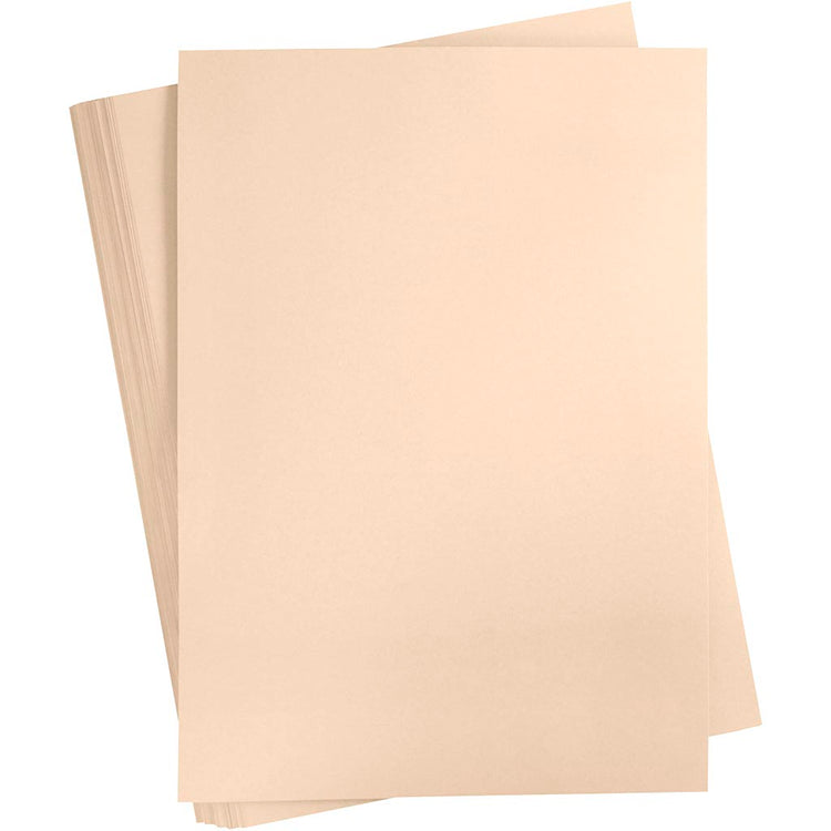 Creativ Company farbiger Karton, A2, Blatt 420 x 594 mm, 180 g, beige, 100 Blatt 1 Karton