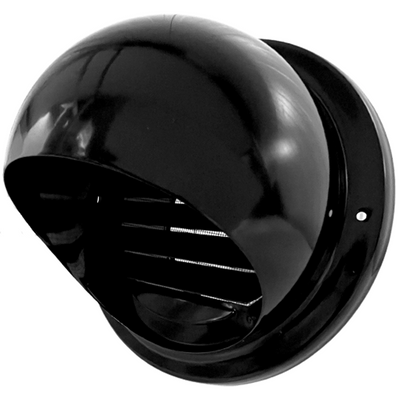 Renson 1066434 – Aufputz-Kugelgitter aus schwarzem Edelstahl Typ 638 ø125 mm, Aufputz | 2 Stk