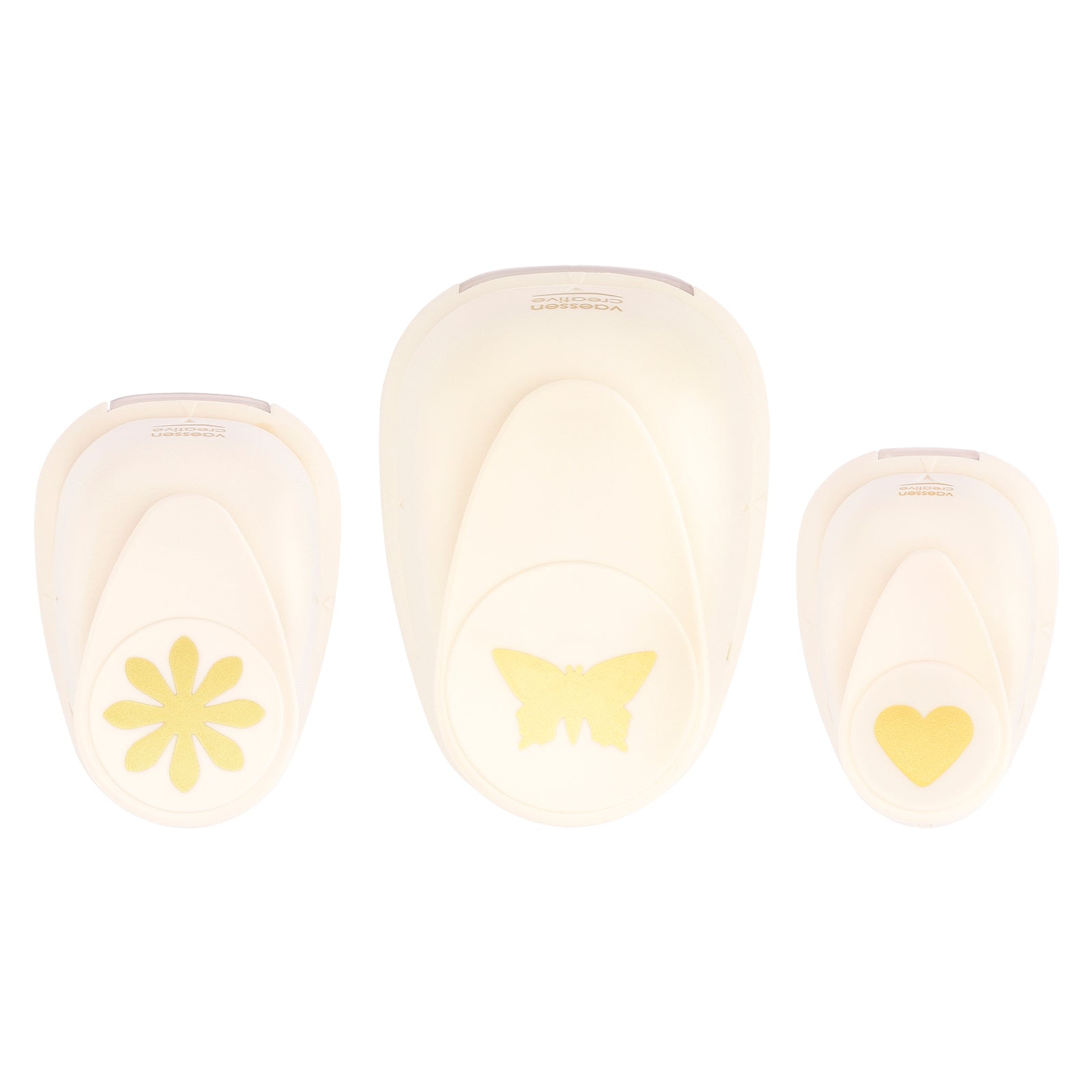 Vaessen creative • Figurenstanzer-Set Herz Blume Schmetterling 3-tlg.
