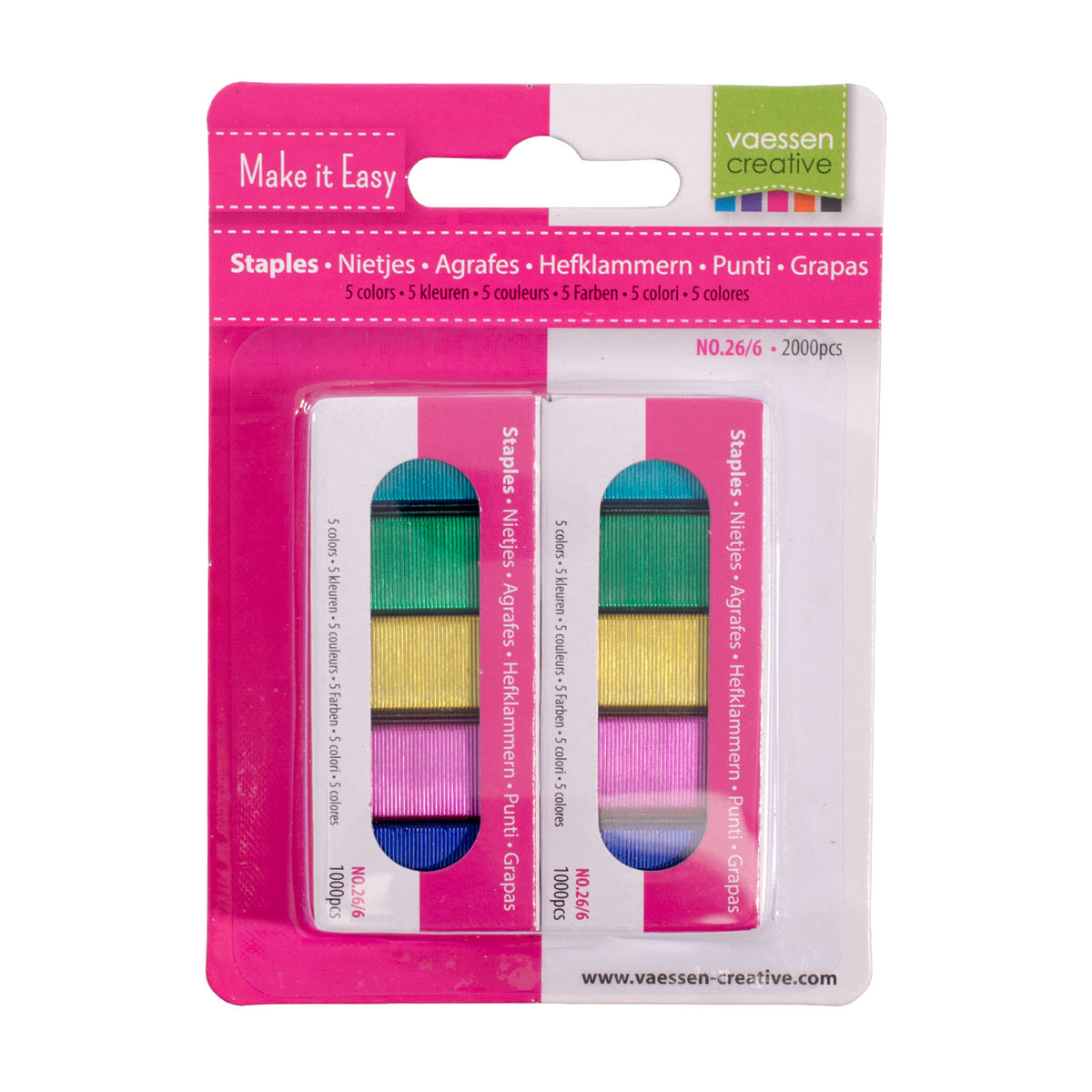 Vaessen creative • Heftklammern 5 Farben 2000 Stück