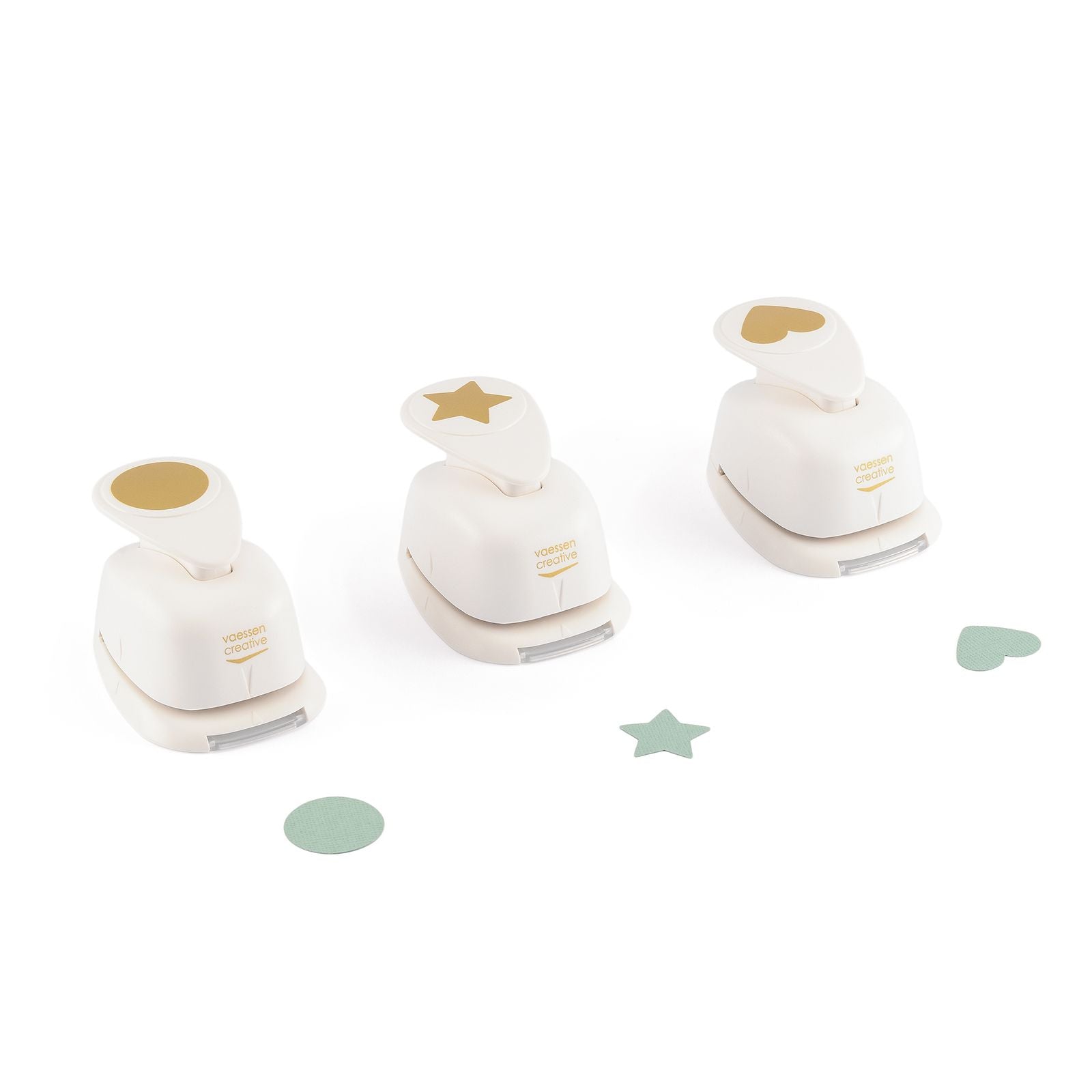 Vaessen creative • Figurenstanzer-Set Kreis Herz Stern 3-tlg