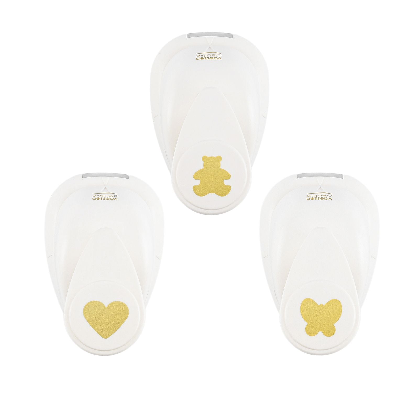 Vaessen creative • Figurenstanzer-Set Bär Herz Schmetterling klein 3tlg