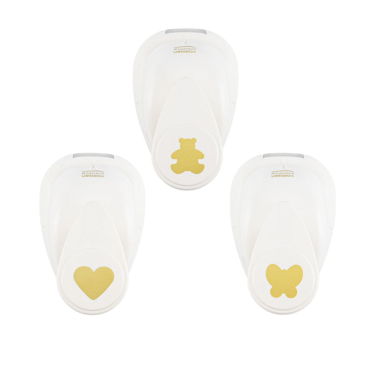 Vaessen creative • Figurenstanzer-Set Bär Herz Schmetterling klein 3tlg