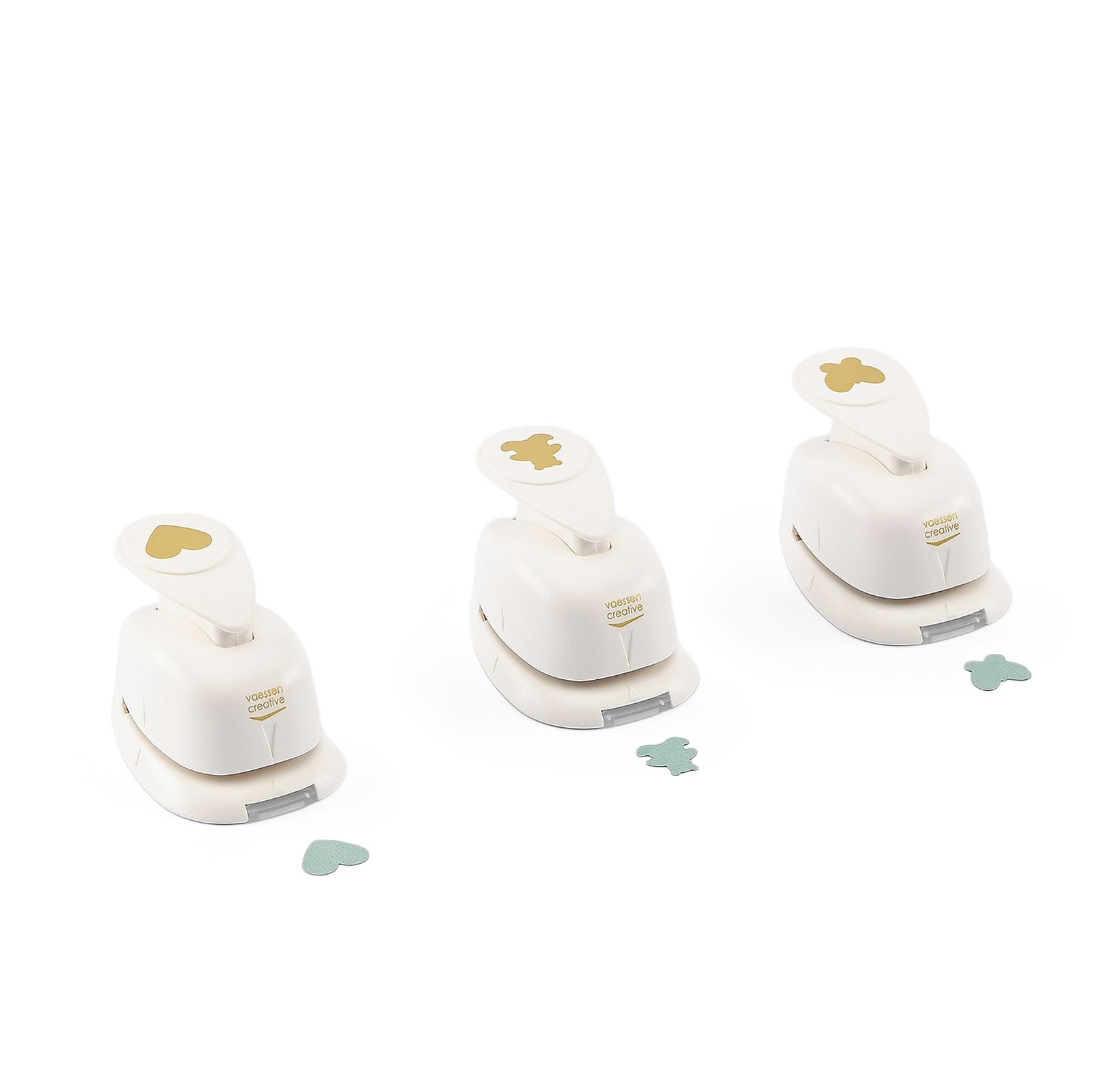 Vaessen creative • Figurenstanzer-Set Bär Herz Schmetterling klein 3tlg