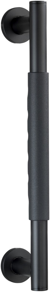 Wenko Wandgriff Secura 40cm schwarz Edelstahl mit Anti-Rutsch-Soft-Touch-Griff – Sicherheitsgriff – Wandhalterung – Badewannengriff – Belastbarkeit max. 120 kg - TÜV geprüft, geprüft und zertifiziert - Schwarz